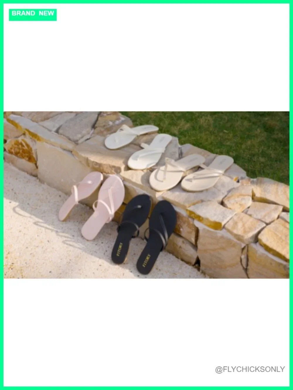 Strappy Open Toe Flat Sandals with Vegan Leather, Lightweight Flip Flops for